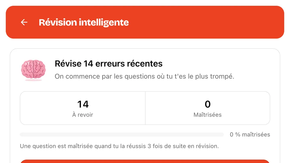 Révision intelligente de tes erreurs