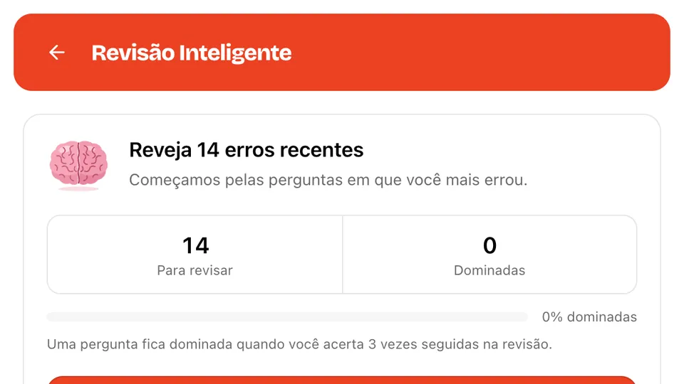 Revisão Inteligente dos seus erros