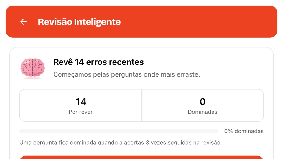 Revisão Inteligente dos teus erros